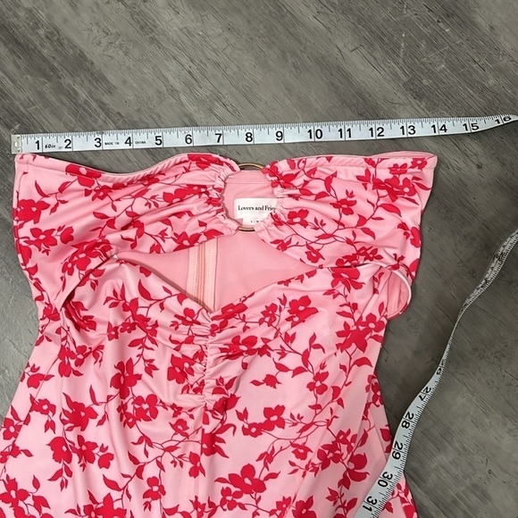 Revolve Lovers + Friends Jasmine Floral Strapless Jumpsuit Size Small - Picture 4 of 9